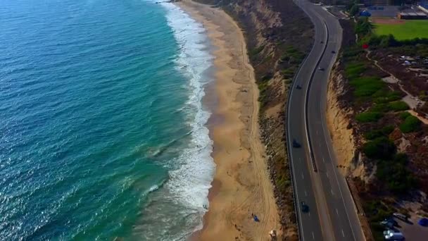 Laguna Beach California Flying Pacific Coast Highway Known Pch Its — стокове відео