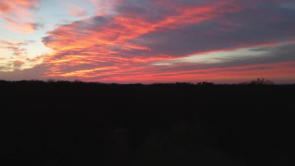 Filmagem Drone Vanilla Sky Sunset Uma Vinícola Texas Entardecer — Vídeo de Stock