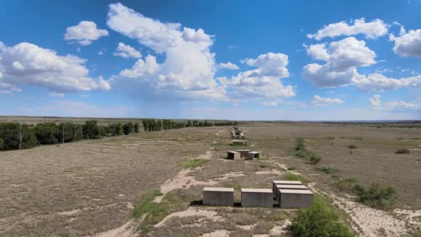 Drone Chinati Concrete Art Installations Marfa Texas — Vídeo de Stock