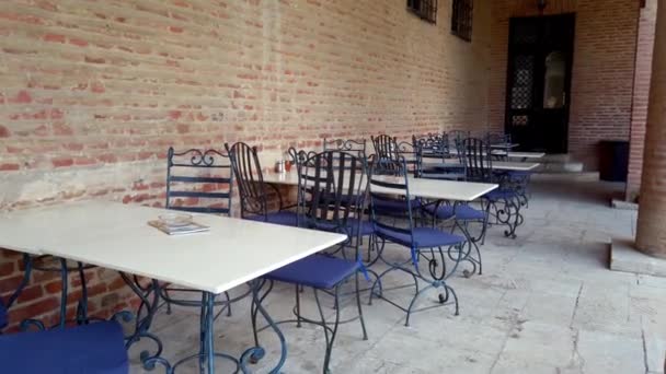 Street Cafe Terrace Empty Restaurant — 비디오