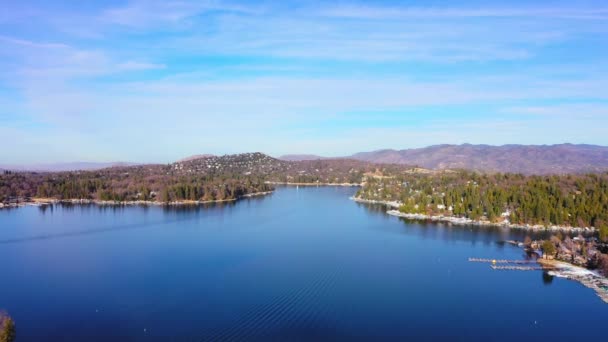 Lake Arrowhead Aerial View Drone Panning Left — Stock videók