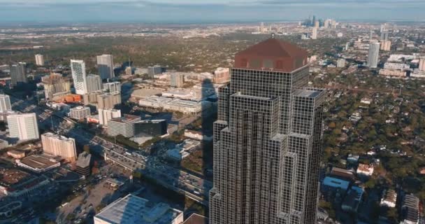Aerial Galleria Area Хьюстон Техас — стоковое видео