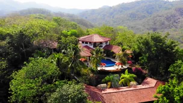 Aerial Drone Shot Flying Away Los Altos Eros Tamarindo Costa — Vídeos de Stock