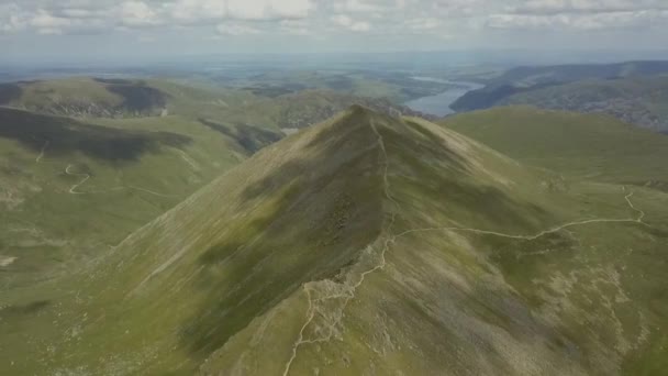 Aerial Drone Footage Mountains Lake District England — Stockvideo