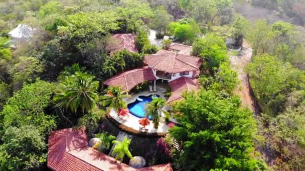 Aerial Panning Right Drone Shot Los Altos Eros Tamarindo Costa — Vídeos de Stock