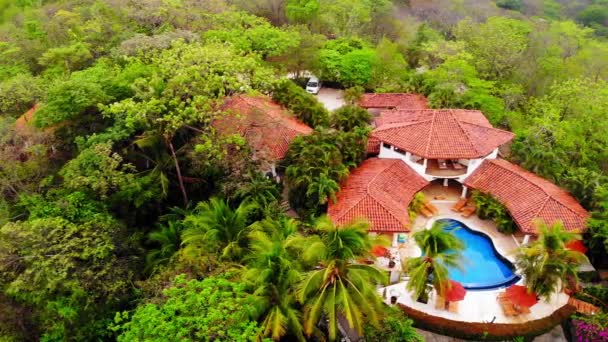 Aerial Panning View Luxury Resort Spa Costa Rica Called Los — Vídeos de Stock