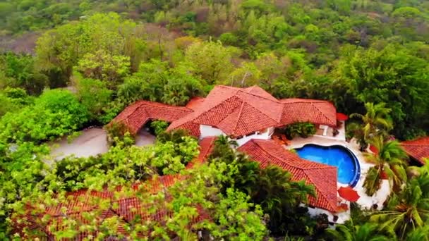 Aerial View Luxury Resort Spa Costa Rica Called Los Altos — Stockvideo