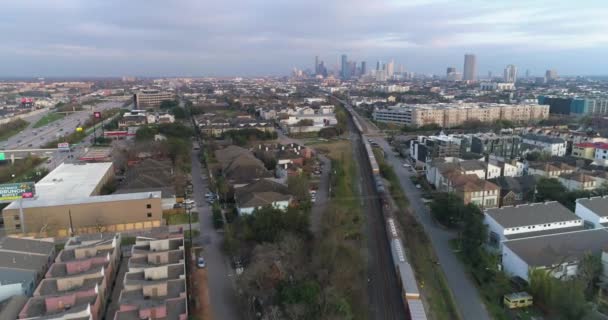 Aerial City Houston Landscape Downtown Houston Background — Vídeo de stock