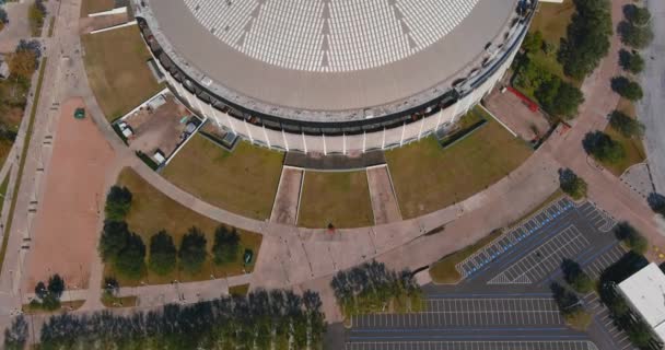 Άποψη Πουλιών Του Astrodome Και Reliant Stadium Στο Χιούστον Του — Αρχείο Βίντεο