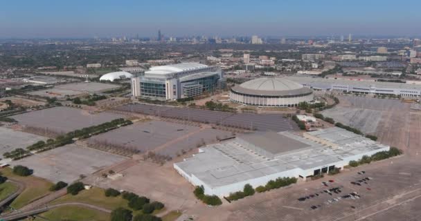Aerial View Astrodome Reliant Stadium Houston Texas — Stock Video