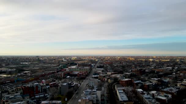 City Landscape Suburb Streets Chicago Illinois Aerial — Stock videók