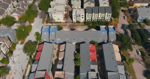 Aerial View Affluent Homes Downtown Houston Rice Village Area — 图库视频影像