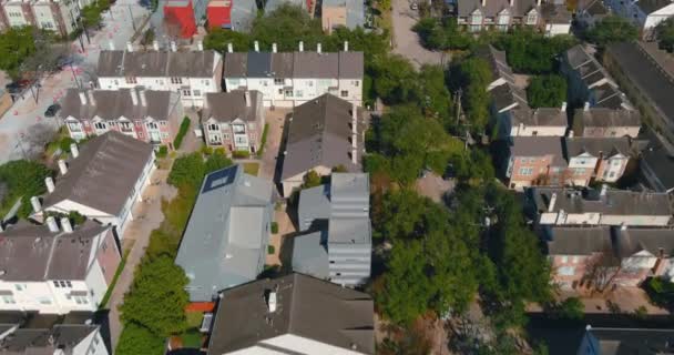 Aerial View Affluent Homes Downtown Houston Rice Village Area — Vídeo de Stock