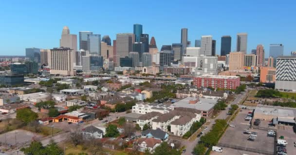 Aerial View Downtown Houston Nearby Neighborhoods — Vídeos de Stock