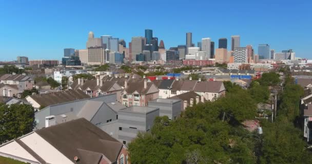 Aerial View Downtown Houston Nearby Neighborhoods — Stockvideo