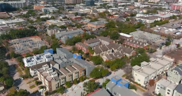Aerial View Affluent Homes Downtown Houston Rice Village Area — Vídeo de stock