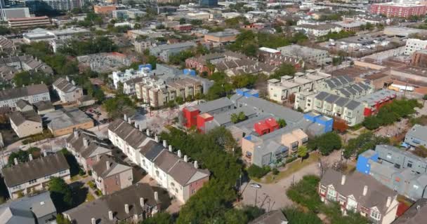 Aerial View Affluent Homes Downtown Houston Rice Village Area — Stockvideo