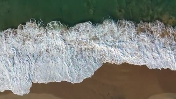 Drone Reveals Crystal Clear Water Crashing Waves Beautifully Sunny California — 비디오