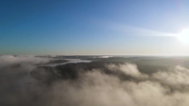 Breathtaking Aerial Helicopter View Clouds American Midwest Landscape — Stockvideo