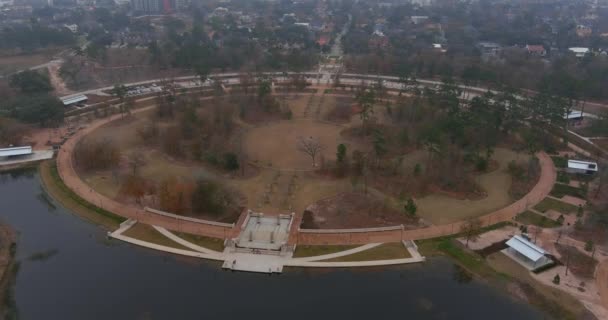 Aerial View Memorial Conservancy Park Houston Texas — Stok video