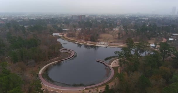 Aerial View Memorial Conservancy Park Houston Texas — Vídeo de Stock