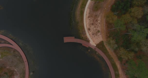Aerial View Memorial Conservancy Park Houston Texas — Stok video