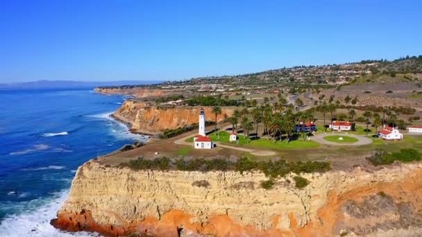 Rancho Palos Verdes Teki Deniz Fenerinin Hava Görüntüsü — Stok video