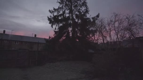 Beautiful Sunrise Colors Sky Cambridge House Garden England — Video