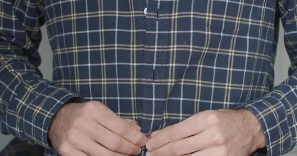 Buttoning Plaid Shirt Unbuttoning Plaid Shirt — Video