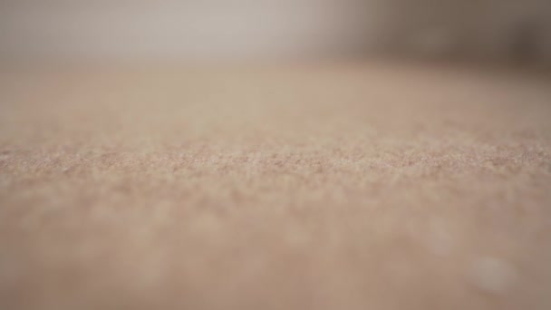 Close Macro View Focus Out Focus Floor Carpet Cover House — ストック動画