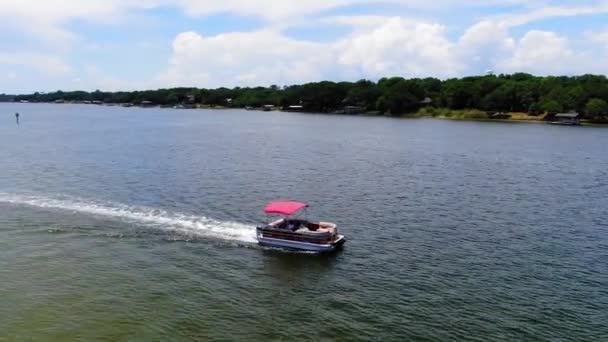 Pontoon Boat Cruising Sound Some Small Islands Destin Florida — Vídeo de Stock