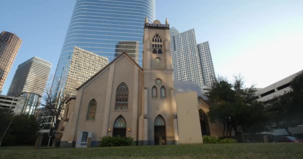 Establishing Shot Historic Antioch Missionary Baptist Church Houston — Stock Video