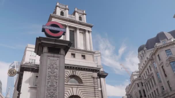 Метро Возле Банка Англии Лондоне — стоковое видео