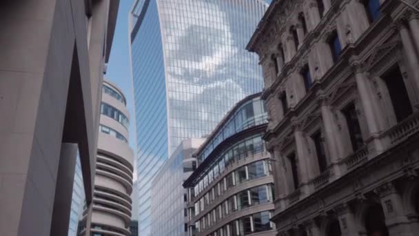 Walkie Talkie Tower Fenchurch Street London Summer Day — Stock video