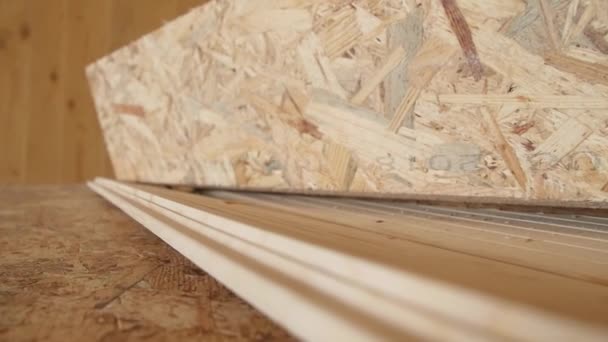 Travelling Some Osb Detail Carpentry Work New Building Site All — Videoclip de stoc