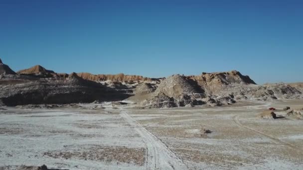 Aerial View Salt Mine Atacama Desert — Stockvideo