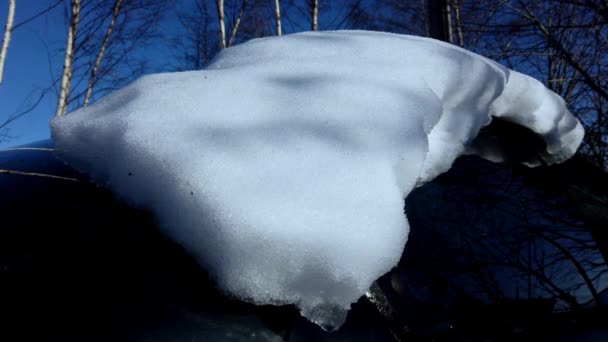 Block Ice Snow Melting Droplets Water — Vídeos de Stock