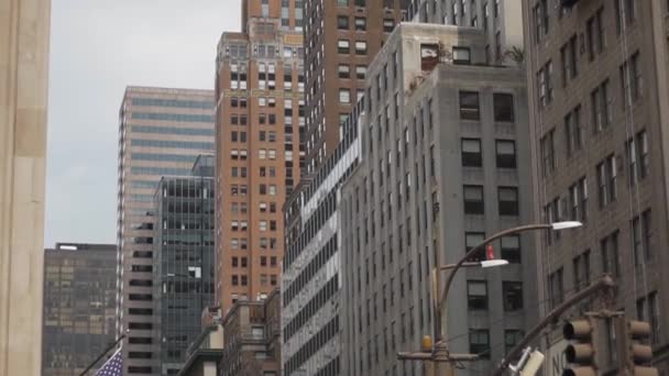 Nyc Buildings Cloudy Day Immigration City Life Concept — Wideo stockowe