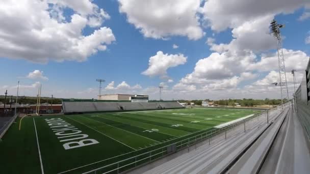 Rural West Texas Town Football Field Moving Clouds Timelapse — 图库视频影像