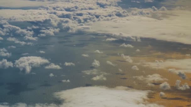 Strange Orange Water Color Landscape Sea Withe Clouds Tlantic Ocean — Stok video