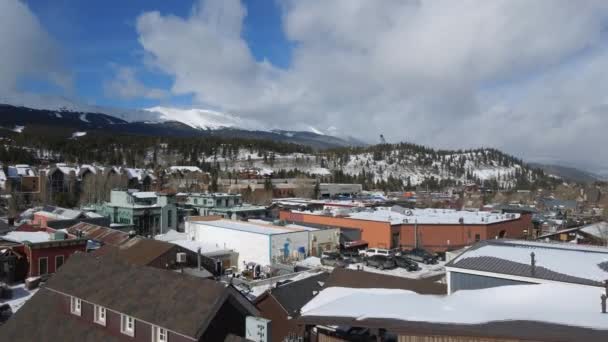 Snowy Town Winter Drone — Vídeo de Stock