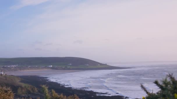 Panoramic View Saunton Sands Baggy Point Devon — Wideo stockowe