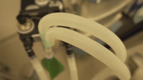 Close View Anesthetic Breathing System Provide Medical Ventilatory Support Oxygen — Stockvideo