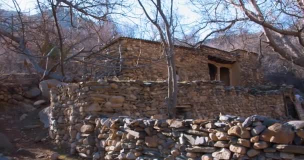 Old Stone Building Mountains Silk Road Sentob Village Uzbekistan — Video