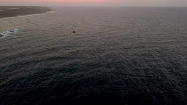 Helicopter Early Dawn Beach — Vídeos de Stock