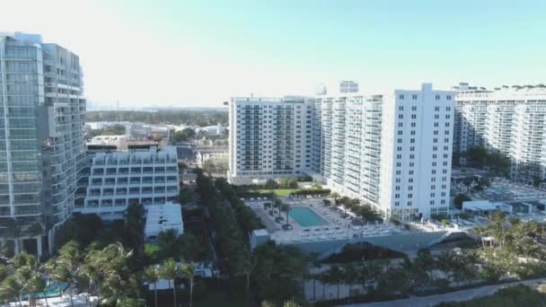 Condominium Buildings Midbeach Section Miami Beach Florida Sunny Day — Stock Video
