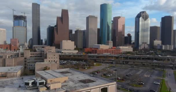 Aerial View Downtown Houston Surrounding Landscape — Αρχείο Βίντεο