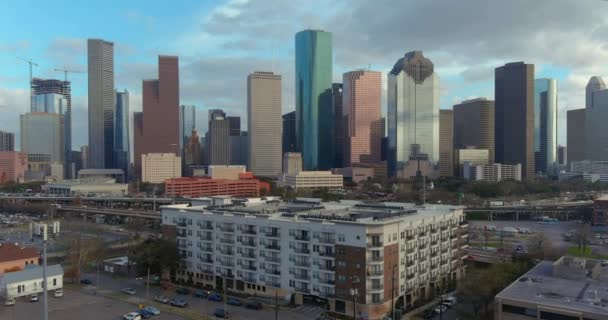 Aerial View Downtown Houston Surrounding Landscape — стокове відео