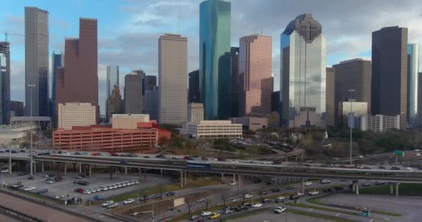 Aerial View Downtown Houston Surrounding Landscape — Stockvideo