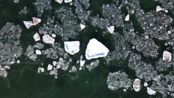 Rising Drone Footage Ice Chunks Lake Huron — 비디오